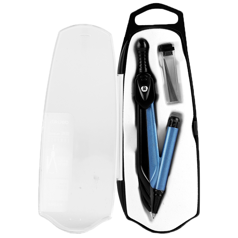 得力(deli)8645学生金属铅笔铅芯圆规套装绘图工具 颜色随机