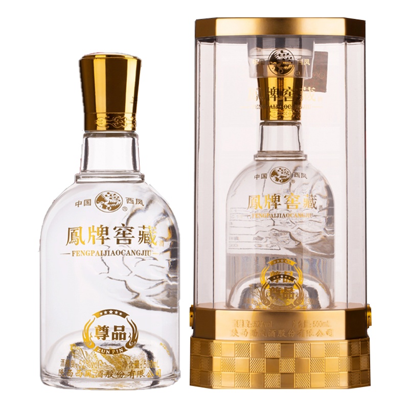 西凤酒凤牌窖藏尊品52度浓香型白酒纯粮食酒水整箱6瓶礼盒装