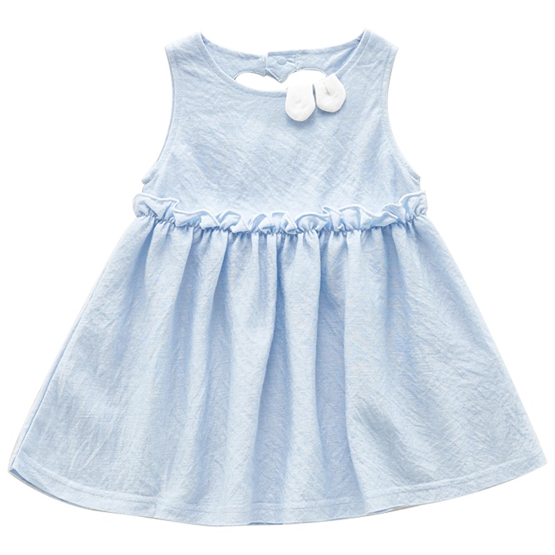 优简2020夏季新款婴儿衣服宝宝女童连衣裙无袖圆领宽松裙子儿童裙子