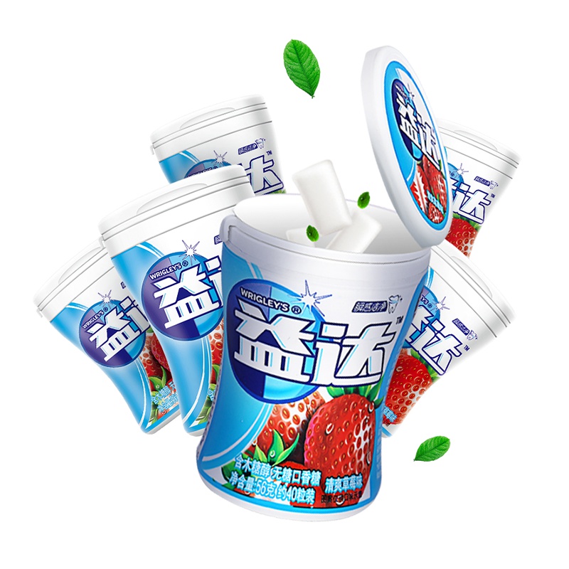 益达无糖口香糖(清爽草莓口味)40粒*6瓶装