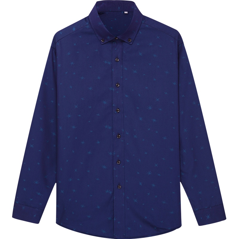 HODO红豆男装 男士保暖衬衫 秋冬季商务休闲舒适棉质个性色织印花加绒加厚保暖衬衫男