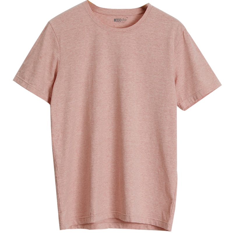 红豆居家男士圆领滑爽透气休闲衫男式棉氨简约基础款居家上衣短袖T恤