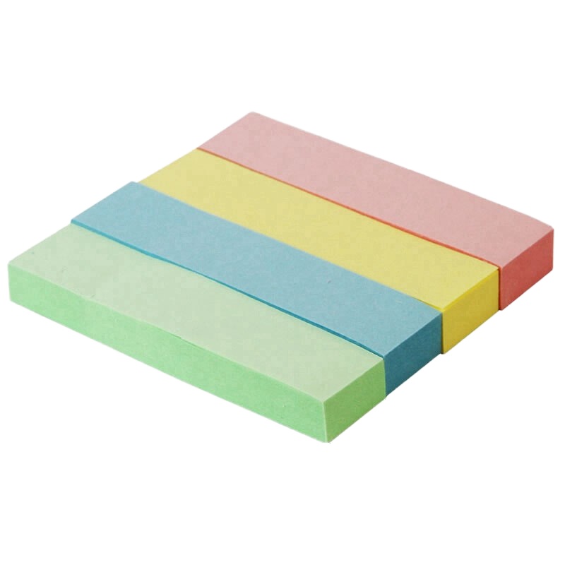 得力 7730 百事贴76*19mm 彩色四色条状便利贴粘性便签纸12包装