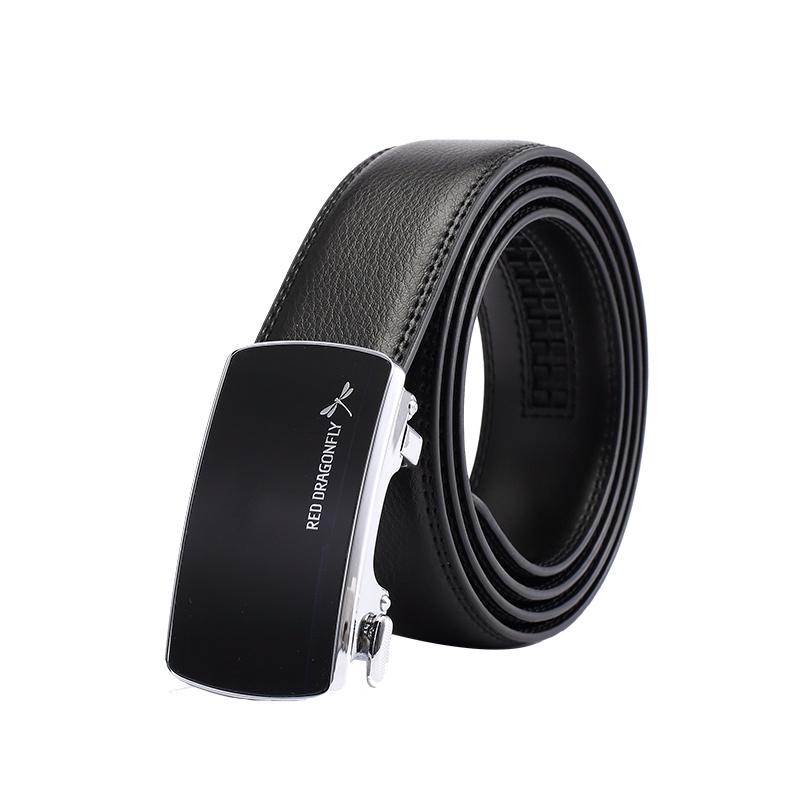 红蜻蜓男皮带真皮青年自动扣腰带男牛皮中年轻人休闲商务裤带男5983B2022