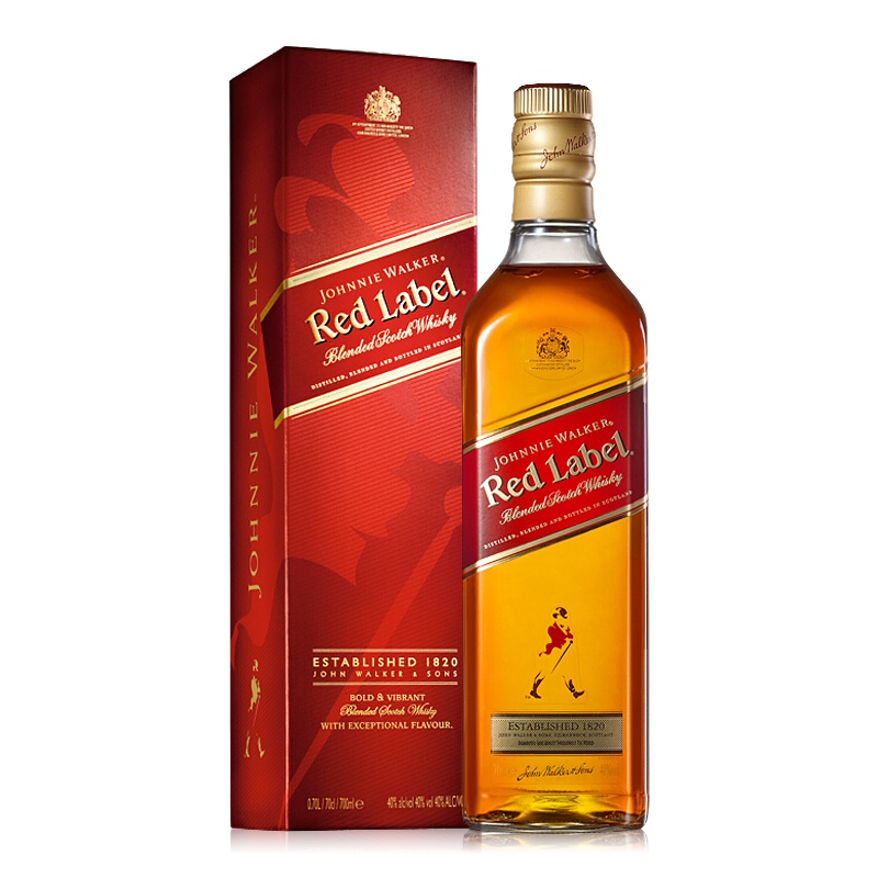 【酒庄直通】Johnnie Walker尊尼获加进口洋酒 调配型苏格兰威士忌 红方 红牌 700ml*1