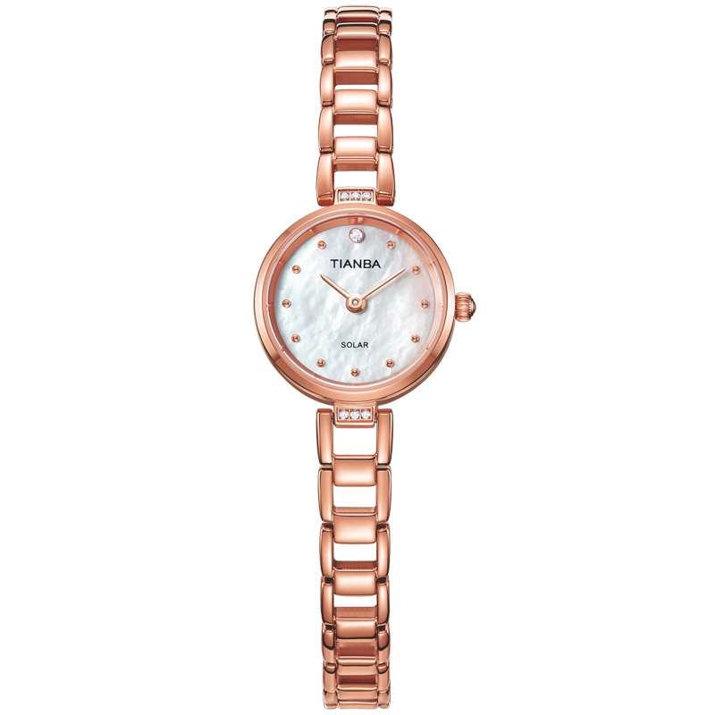 天霸(TIANBA)光彩系列光能手表女小巧精致时尚气质手链表迷你小表盘专柜同款女士简约光能表 TL9012.08SR