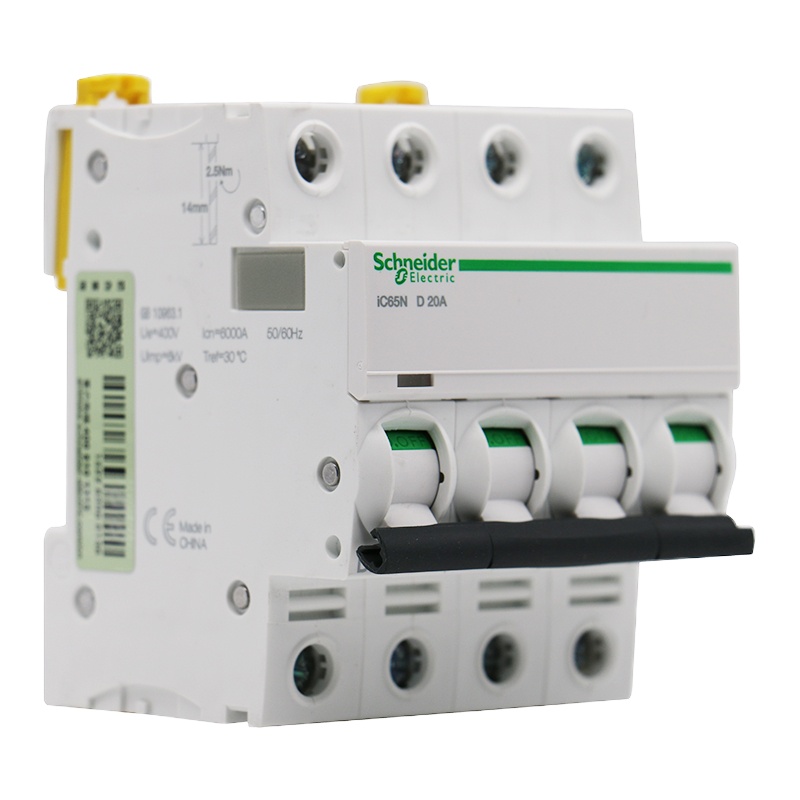 施耐德 空气开关 A9系列 标准型 小型断路器 A9F19420 空开 IC65N 6KA 4P D20A