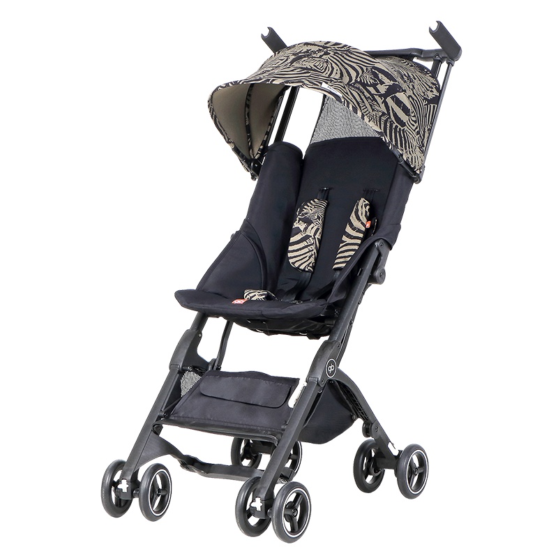 gb好孩子 婴儿推车 圆篷 轻便折叠 可登机 斑马口袋车3系 复古灰 蓝色 POCKIT 3S