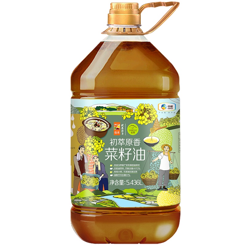 中粮初萃原香菜籽油5.436L食用油