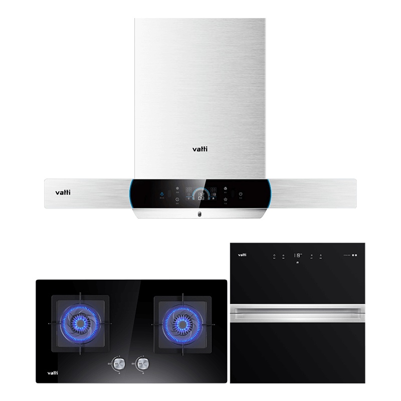 华帝(vatti)i11124+55B+i13025欧式抽油烟机燃气灶具消毒柜三件套 21立方智能挥手即开 天然气