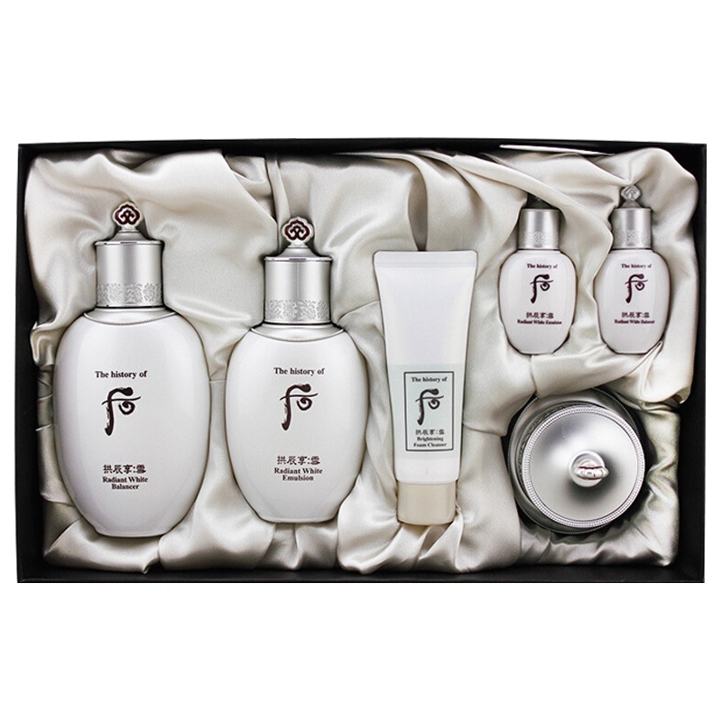 [主打焕白]Whoo后 拱辰享雪美6件套装套盒 面部护肤套装礼盒(水150ml+乳110+霜30+洁面13+水乳各20)