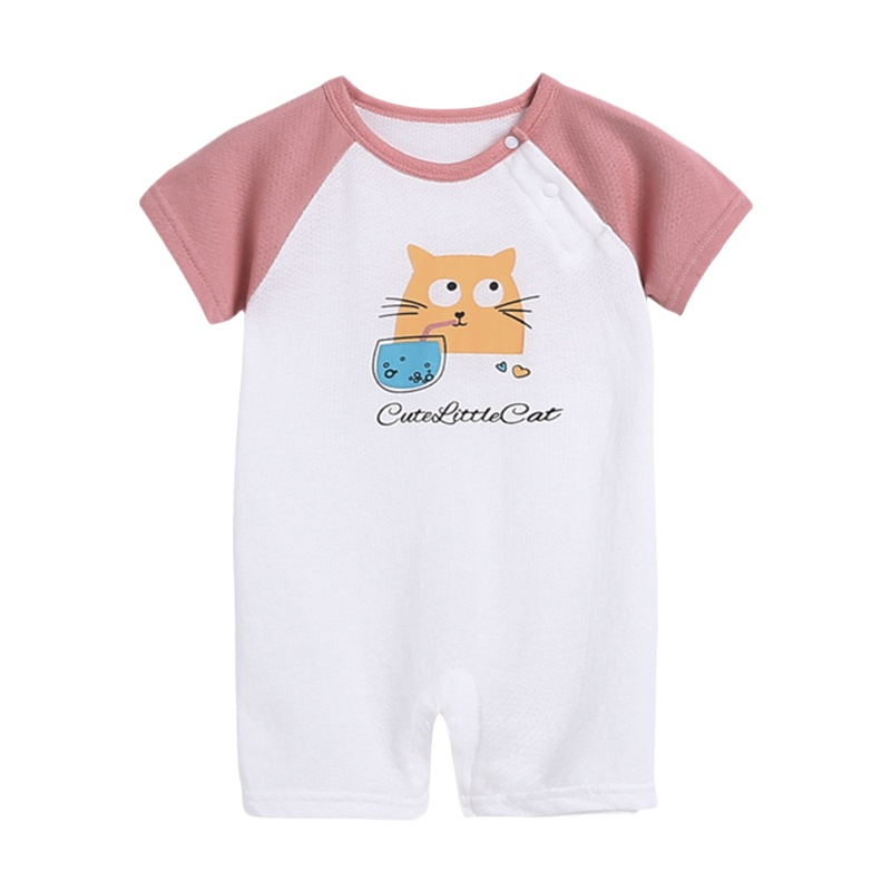 猫人[轻薄透气肩开扣短袖哈衣]21年夏上新哈衣婴儿衣服婴儿连体衣