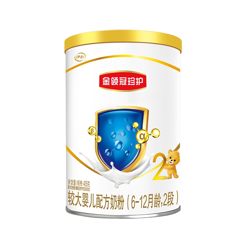 伊利(YILI)金领冠珍护较大婴儿配方奶粉 2段(6-12个月适用) 405g罐装