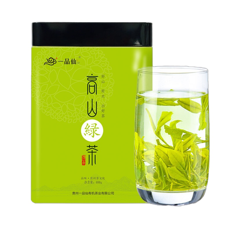 一品仙 高山绿茶400克 炒青绿茶办公用茶自饮云雾绿茶 浓香型绿茶