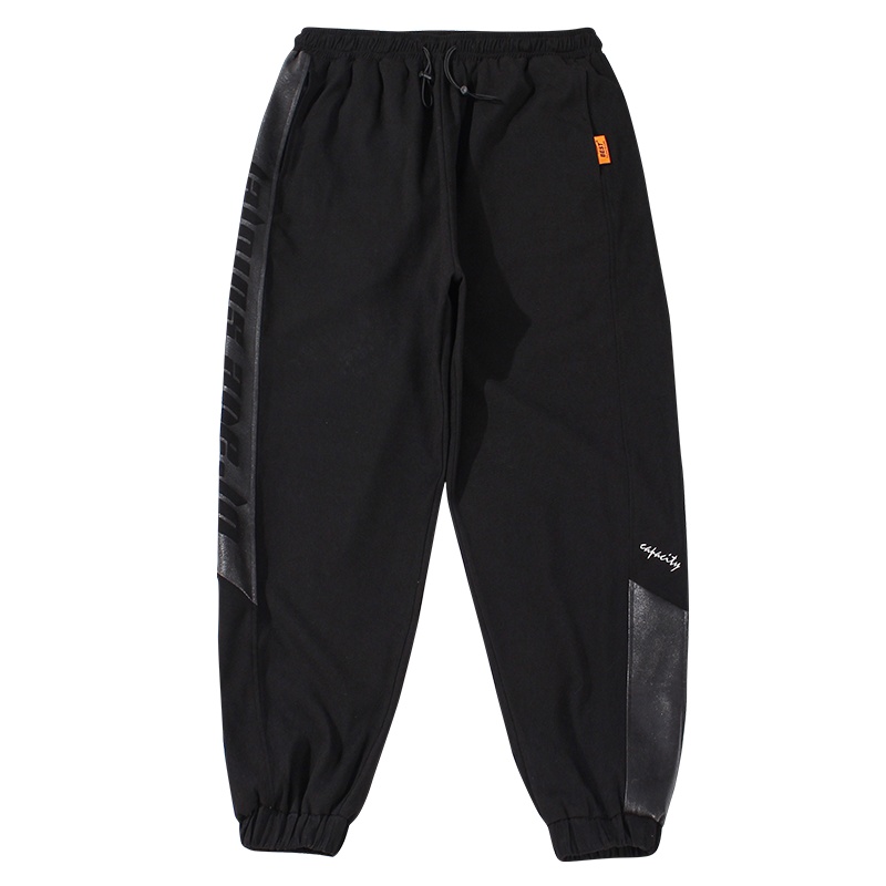 [直营]木林森(MULINSEN)日系男装 主推款春夏新款拼接休闲裤男运动磨毛坠感裤子