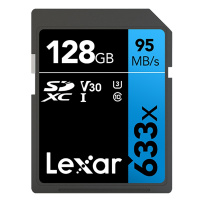 雷克沙(Lexar)128GB SD卡633X 高速U3 读95MB/s 写45MB/s单反微单相机内存卡存储卡
