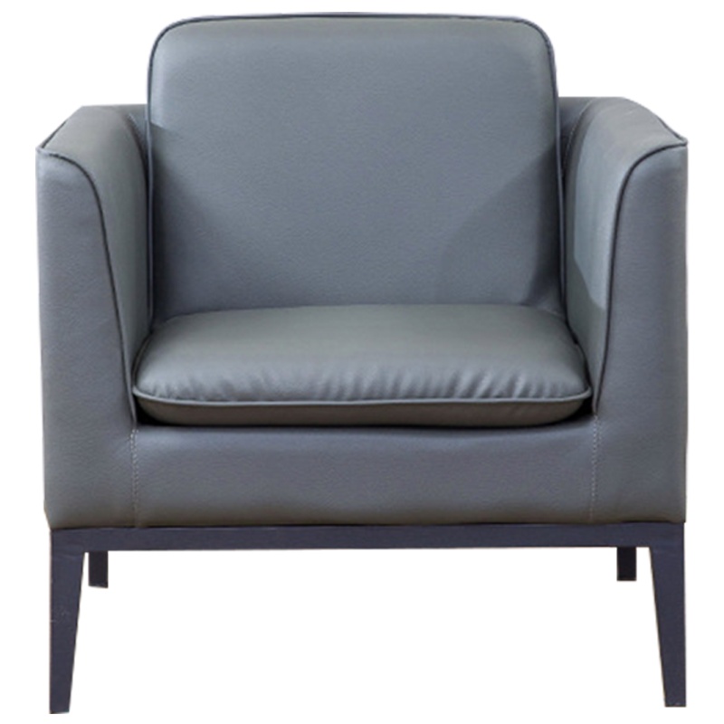 富和美 办公沙发休闲沙发洽谈沙发148蓝灰单人位沙发