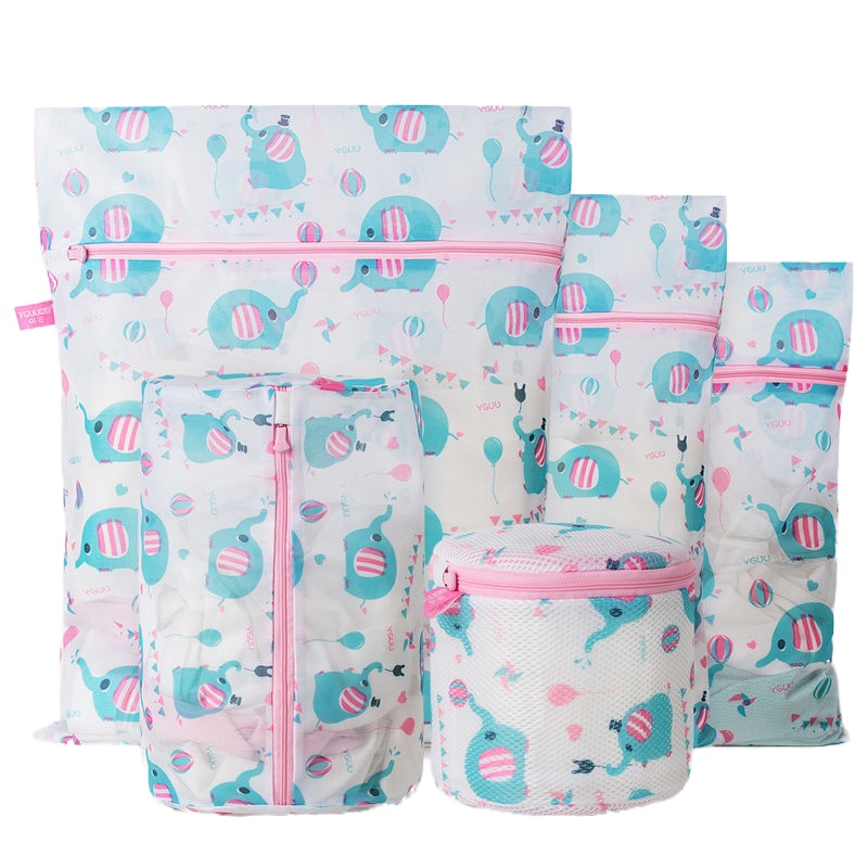 A芳草缤纷五件套[含文胸袋] 依谷洗衣袋护洗袋细网组合套装洗衣服文胸袋内衣袋洗毛衣网袋印花