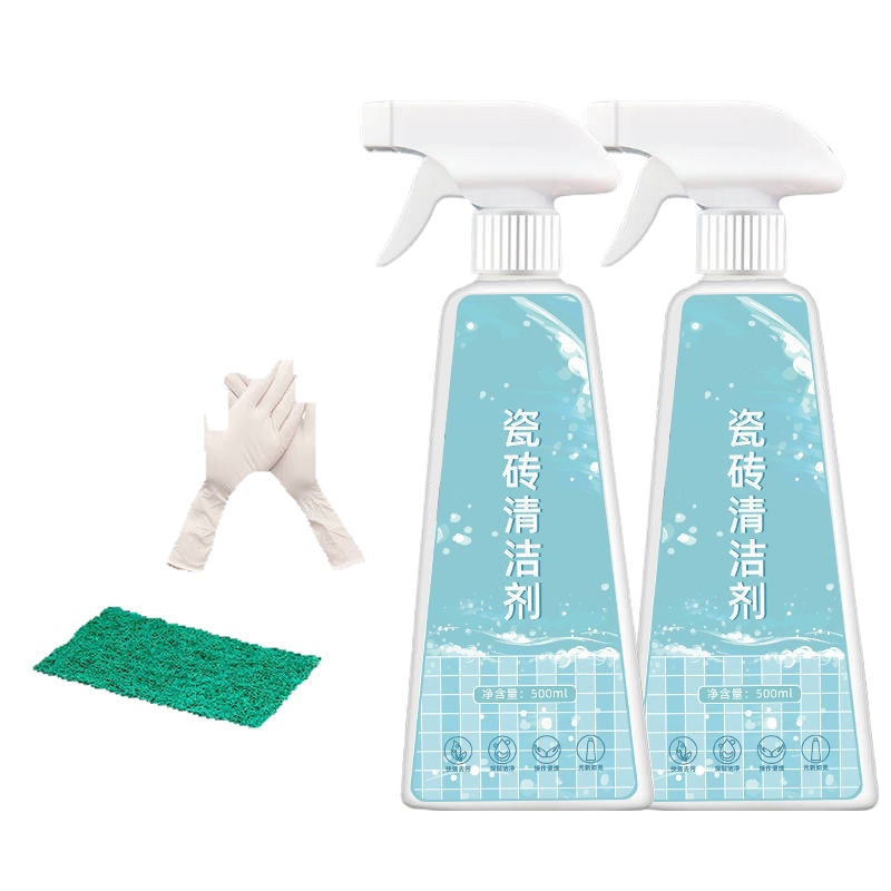 【品牌优选】瓷砖清洁剂强力去污家用酸洗厕所地板砖清洗卫生间除污垢洁瓷剂车之惠(CHEZHIHUI 2瓶（送手套+百洁布）