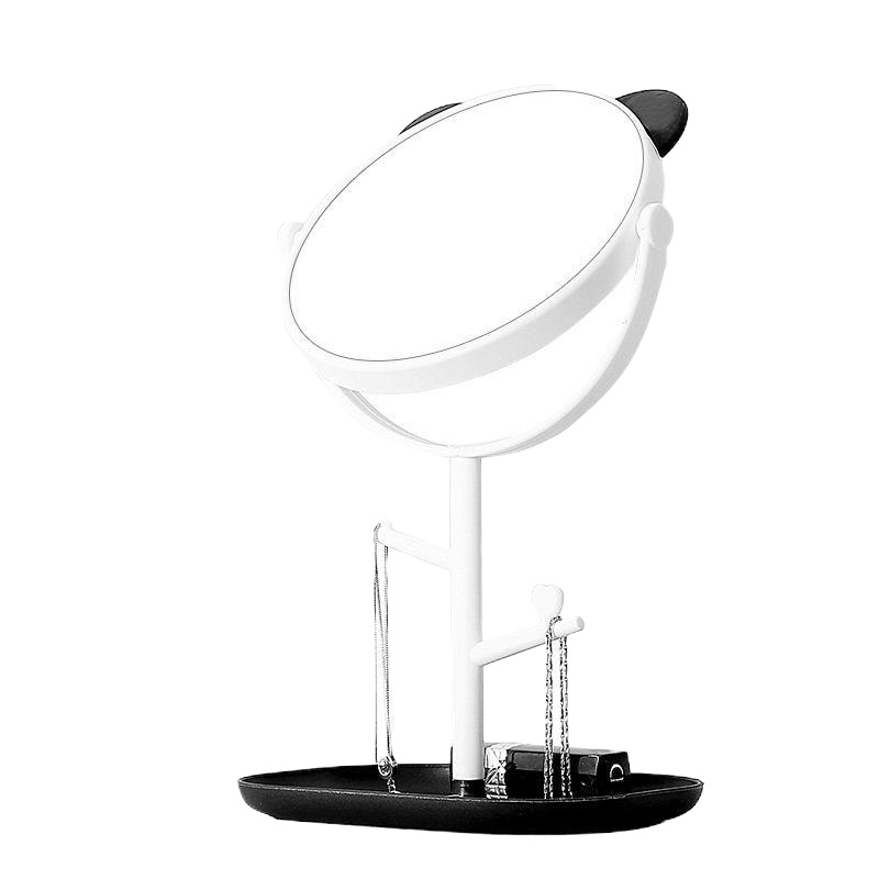 创意化妆镜简约便携小镜子女梳妆台桌面美妆镜卧室宿舍台式梳妆镜|黑白熊猫//1个装