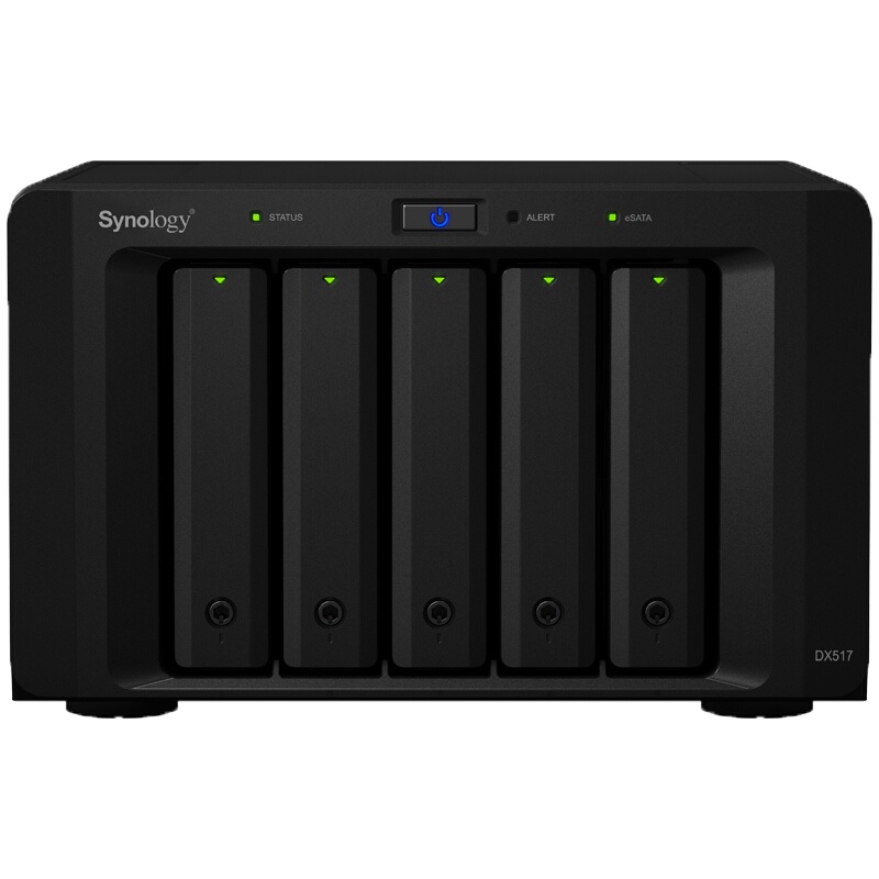 群晖(Synology)DX517 5盘位NAS网络存储扩充设备(无内置硬盘)不规则体SATA接端口支持NAS盘红盘金盘