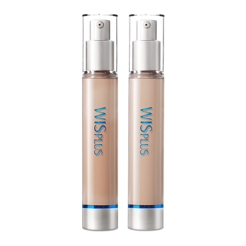 WIS PLUS无感粉底液40g 恒久持妆裸妆保湿补水遮瑕按压嘴打底液
