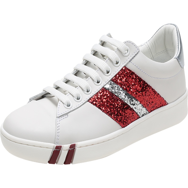 BALLY 巴利 女款皮质/闪光面料系带休闲运动鞋板鞋 WIOLINA