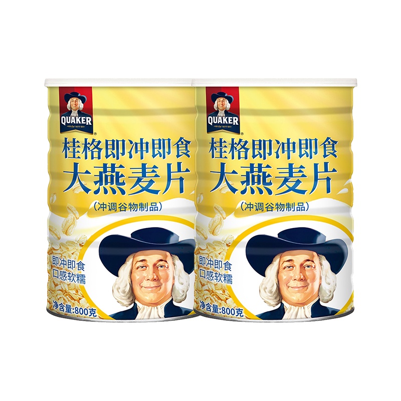 中国台湾 QUAKER 桂格即冲即食大燕麦片 800g*2罐