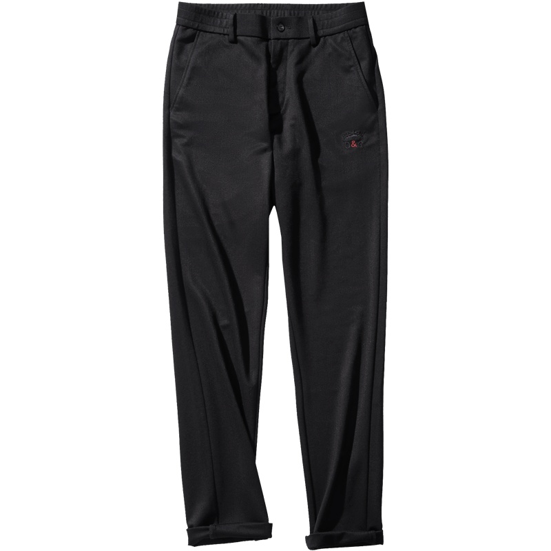 千纸鹤男士裤子男2019夏季新款青年直筒半松紧腰头休闲长裤70155