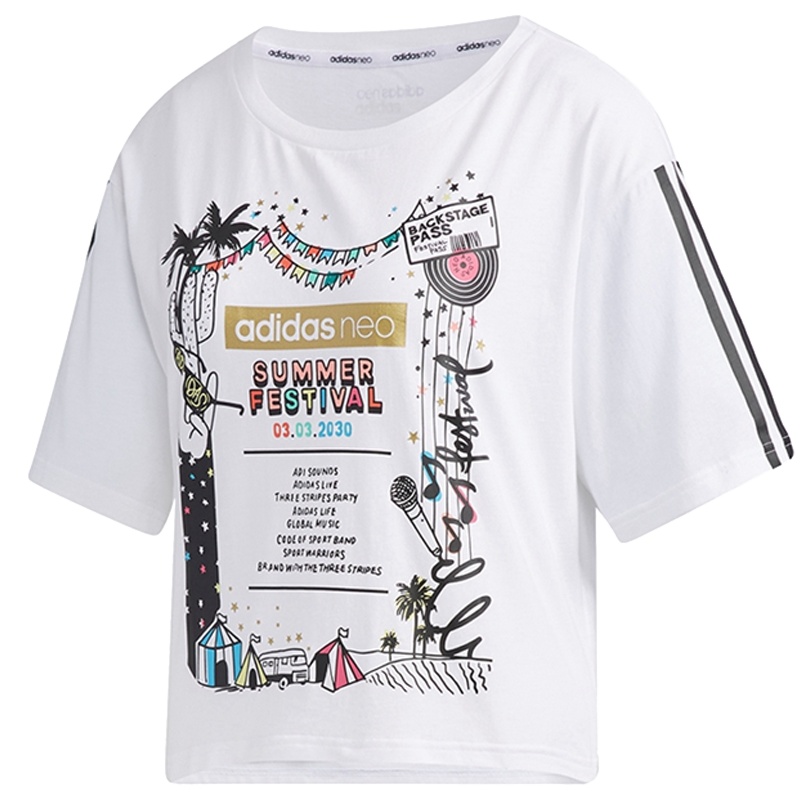 Adidas阿迪达斯女装半袖2020新款NEO休闲时尚运动短袖FP7293