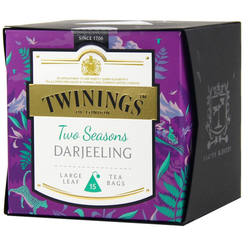 英国TWININGS川宁双季大吉岭红茶2.5g*15包 进口大叶白金三角包袋泡茶包