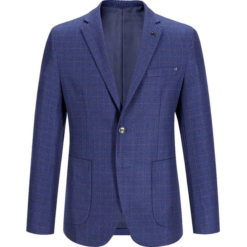 HLA海澜之家绅士格纹休闲西服2019秋季商务单西外套男 HWXAD3R100A