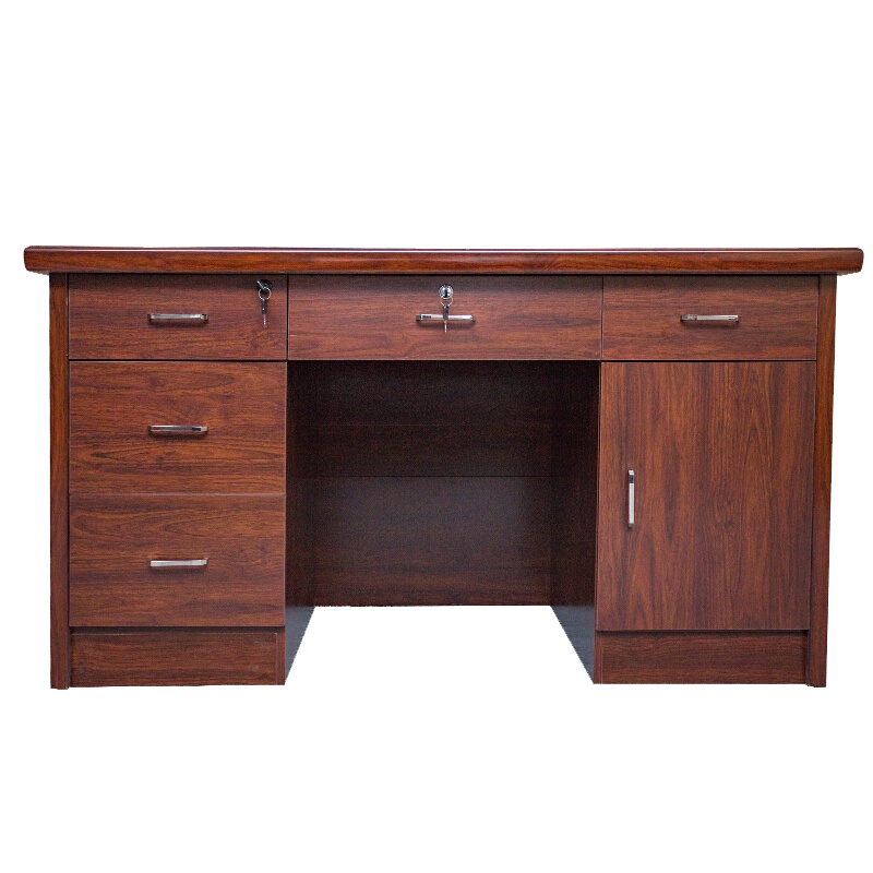 [一鹏]办公桌 木皮色 1.4米中班台 经理桌 主管桌 职员办公桌