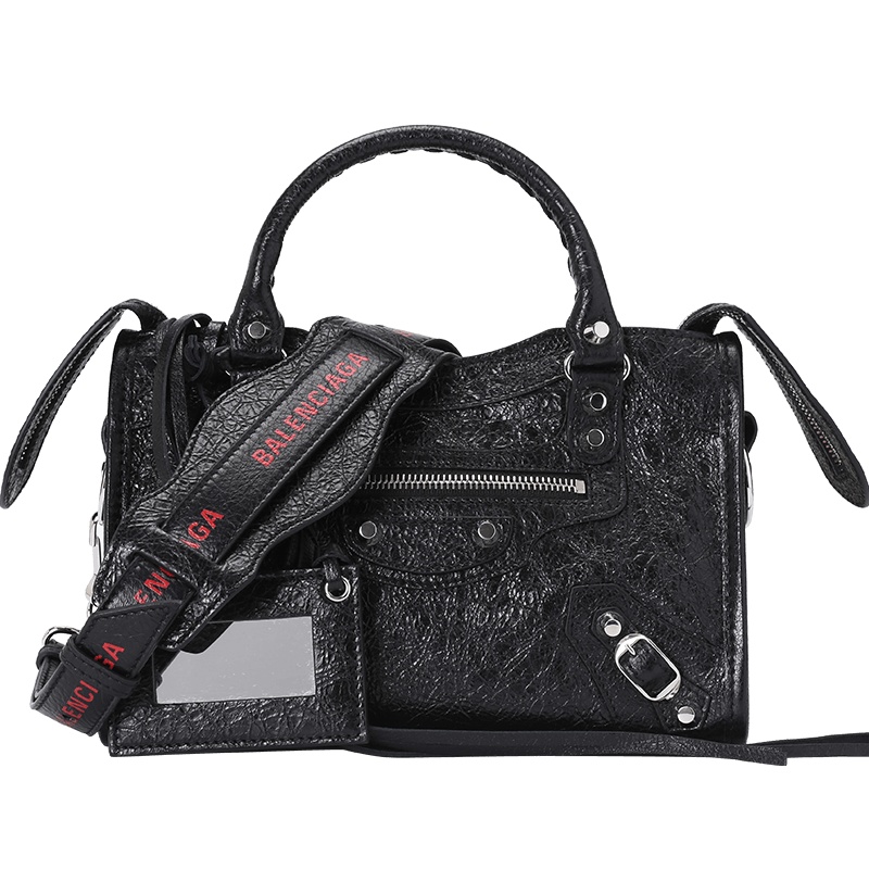 BALENCIAGA/巴黎世家 女包铆钉迷你city羊皮机车包 300295