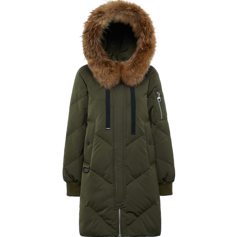 波司登羽绒服女中长款 时尚毛领连帽冬装外套