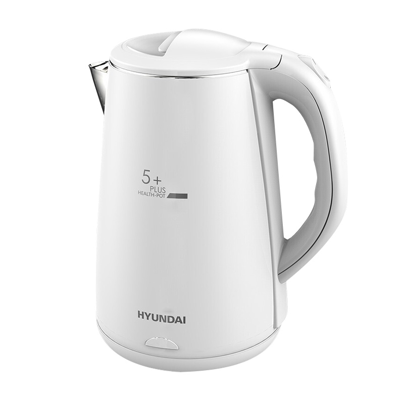 HYUNDAI/韩国现代电水壶电热水壶烧水壶不锈钢内胆2.2L开水壶OBS-18D23 白色