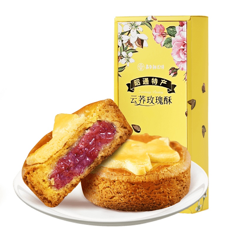 嘉华鲜云南甄选150g云荞玫瑰酥特产零食品小吃传统糕点