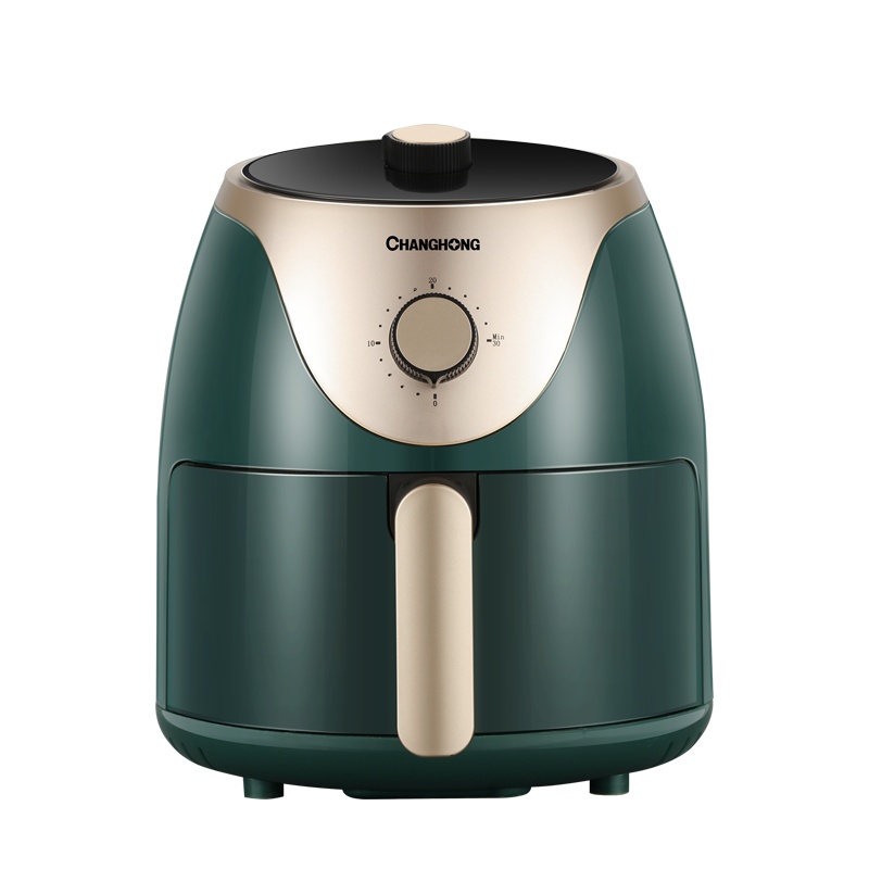 长虹(CHANGHONG)空气炸锅4L家用多功能旋钮操控炸锅 定时控温 涡轮式热风循环网红电炸锅CZG-H01M复古绿