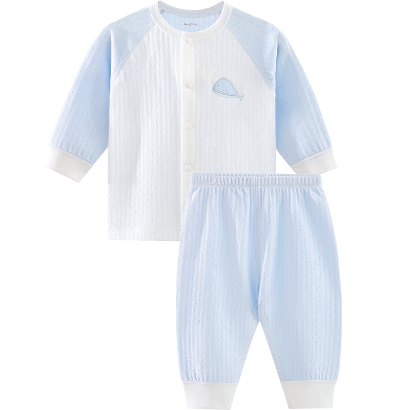 Aengbay婴儿保暖套装冬季纯棉家居服套装男女宝宝套装