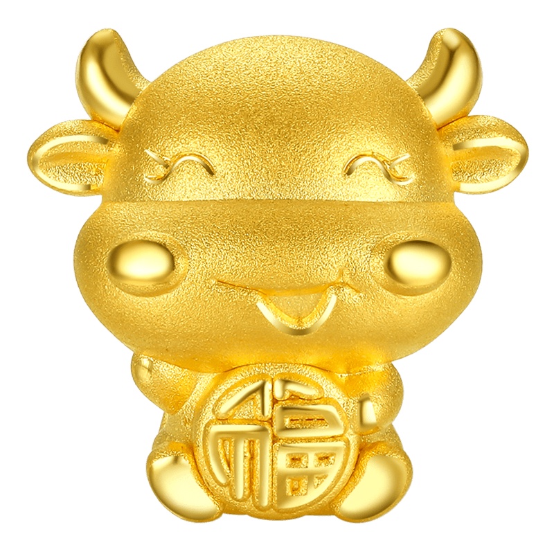 周六福黄金手链女士款足金定价福牛十二生肖本命年手串AD166117