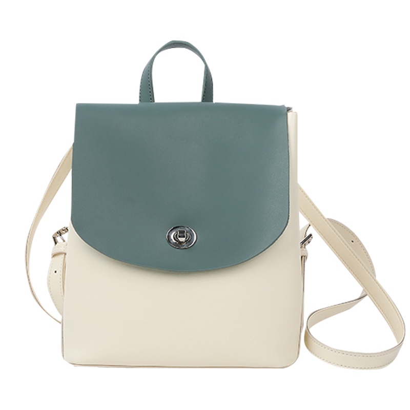 高尔夫GOLF时尚新款包包牛皮撞色双肩包学生书包百搭女士双肩包