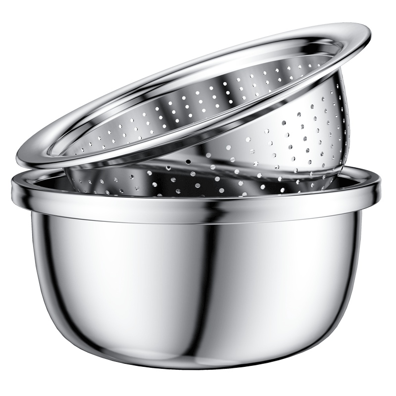 四季沐歌（MICOE） 厨具不锈钢盆五件套厨房用品料理洗菜揉面盛汤烘焙脸盆子