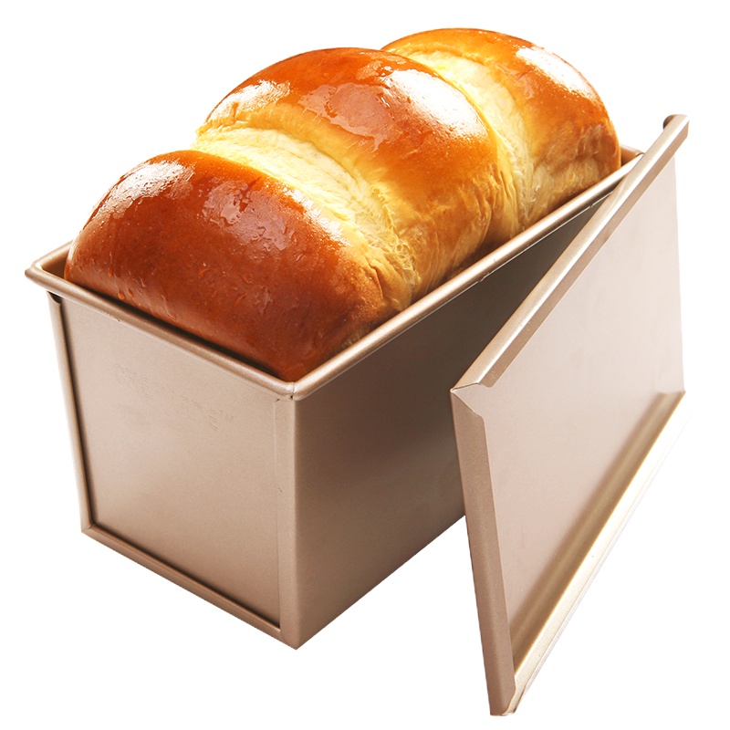 学厨 烘焙模具 蛋糕模具金色不粘低糖吐司盒节能吐司盒带滑盖 厨房工具 WK9088