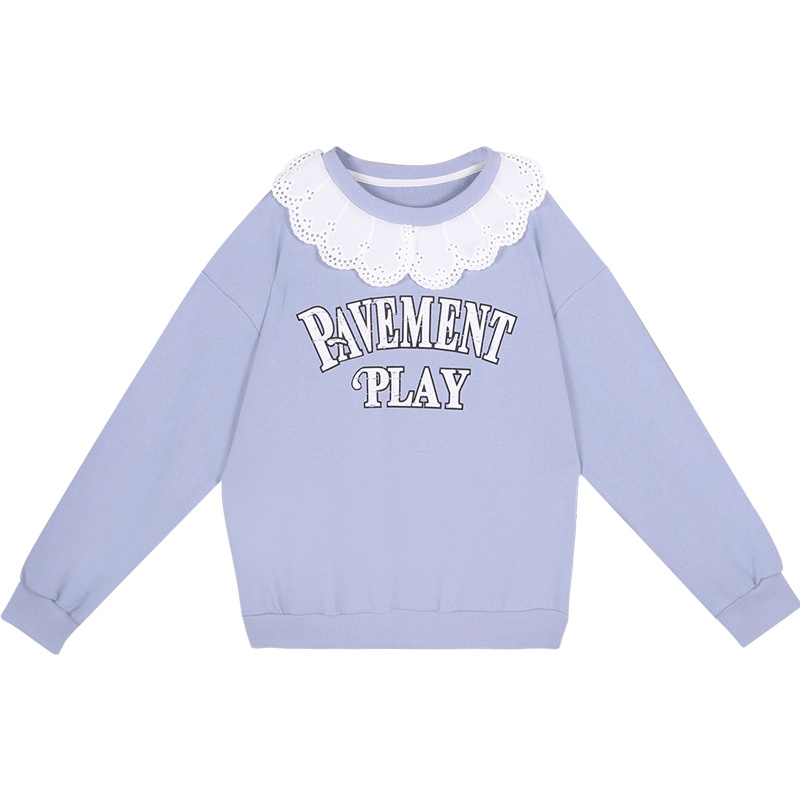 2019薄款mschf上衣少女学生韩版蕾丝娃娃领长袖T恤薄款秋装卫衣潮