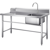德玛仕(DEMASHI)单星污碟台(右盆) 1800x700x800+150 201不锈钢