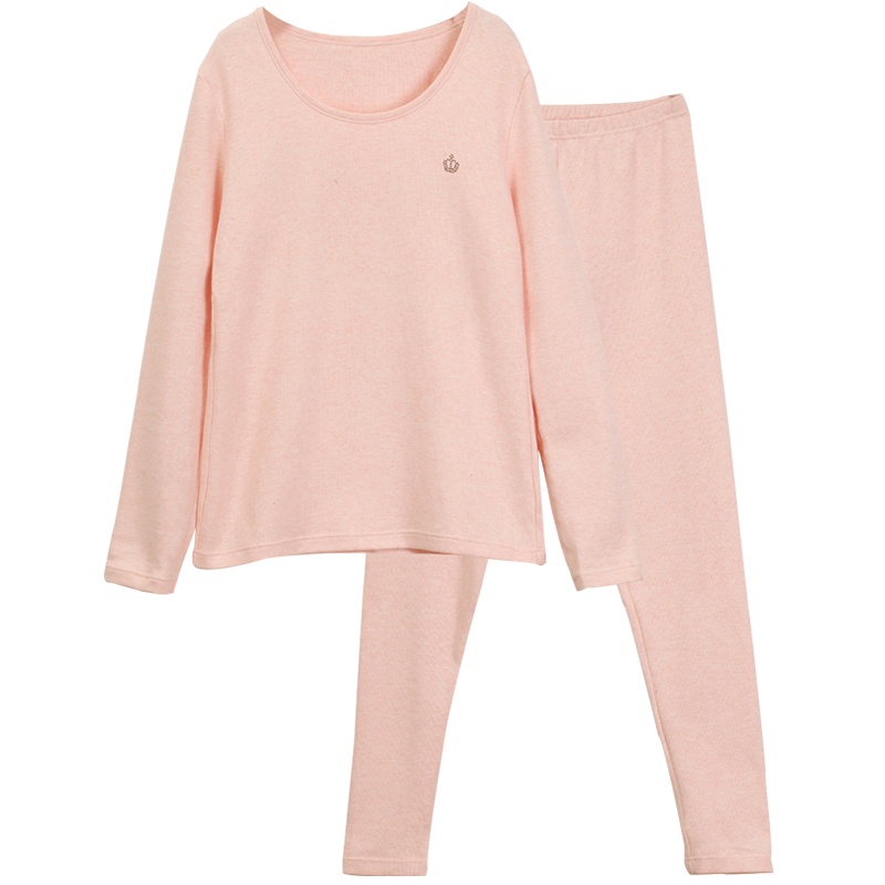 红豆居家男女圆领内衣（红豆绒）保暖套装情侣秋冬家居服