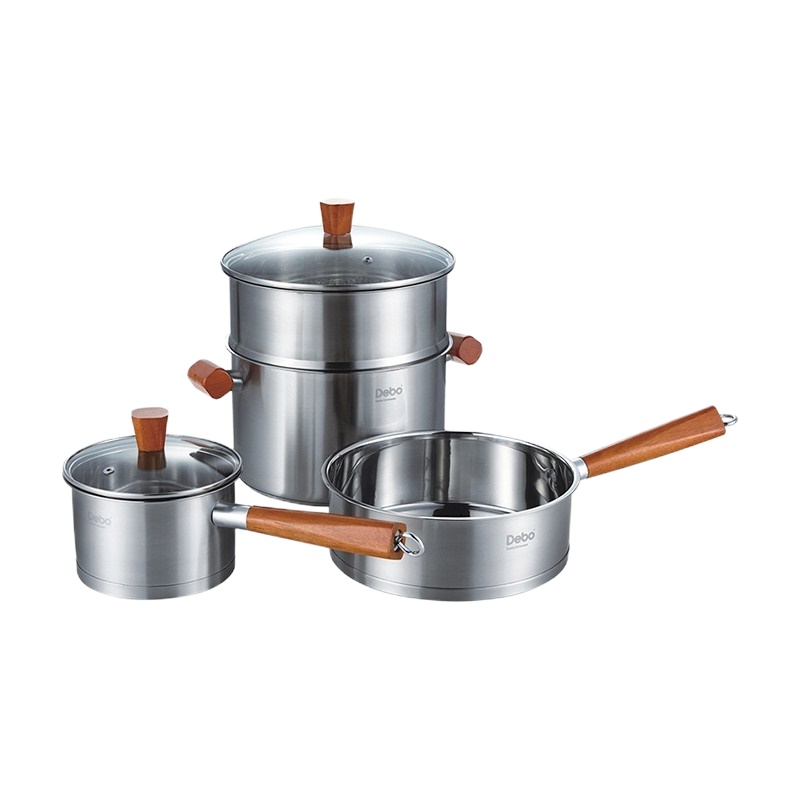 Debo德铂 威廉斯堡不锈钢汤蒸锅煎锅奶锅套装锅DEP-292 单套装