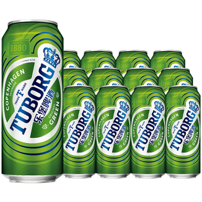 乐堡啤酒(Tuborg)清爽小麦啤酒500ml*12听装