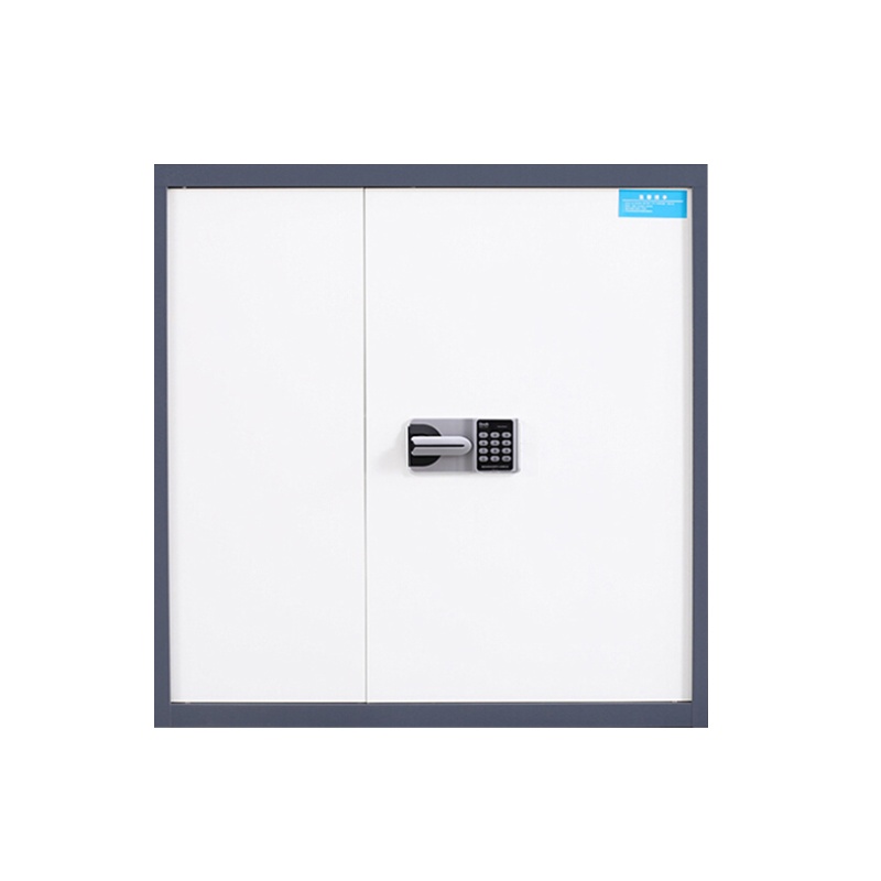 永格保密柜文件柜档案柜保险柜双保险密码柜电子锁蓝白下节带抽加厚款国宝锁