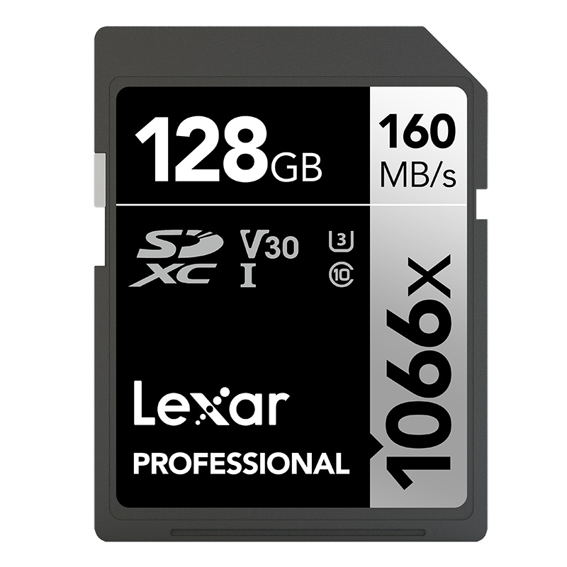 雷克沙(Lexar)128GB SD卡1066X高速U3 V30读160MB/s写120MB/s单反微单相机内存卡存储卡